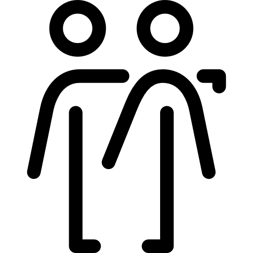 Trusting in someone people stick man hug icon