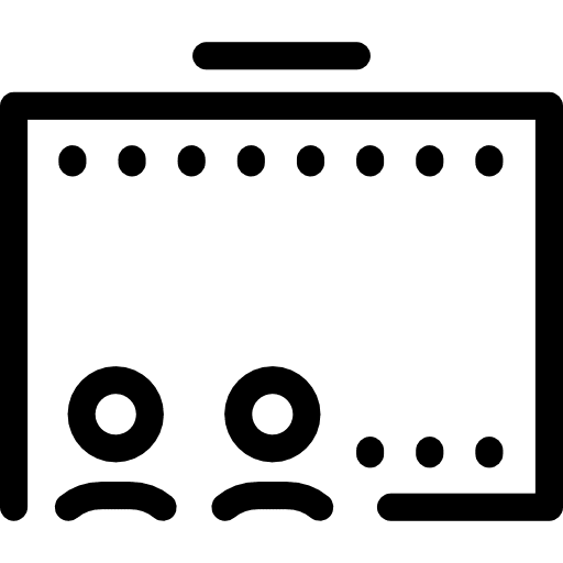 Going to the cinema theatre theater stick man icon