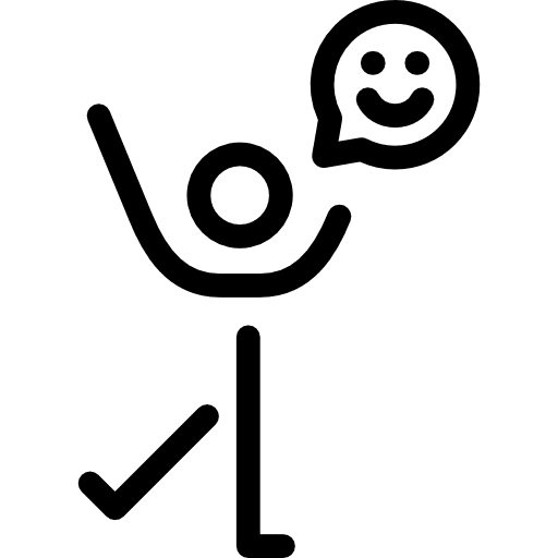 Happy man people stick man smiley icon