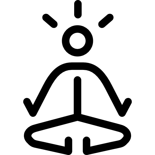 Man meditating people yoga lotus position icon