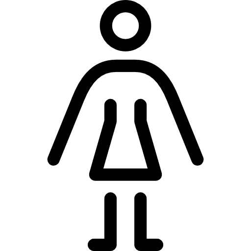 Stick woman skirt femenine single icon