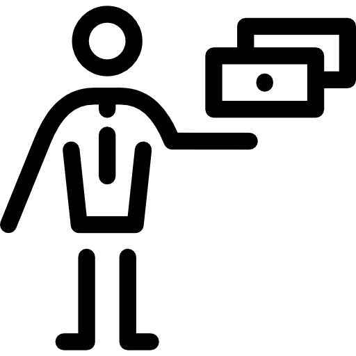 Earning money currency businessman bills icon