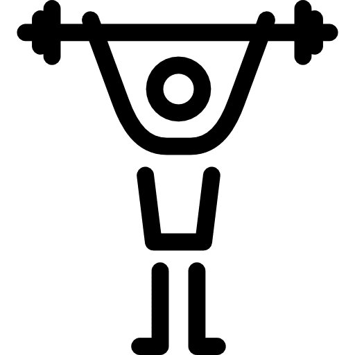 Lifting double dumbbells gymnasium sports gymnast icon