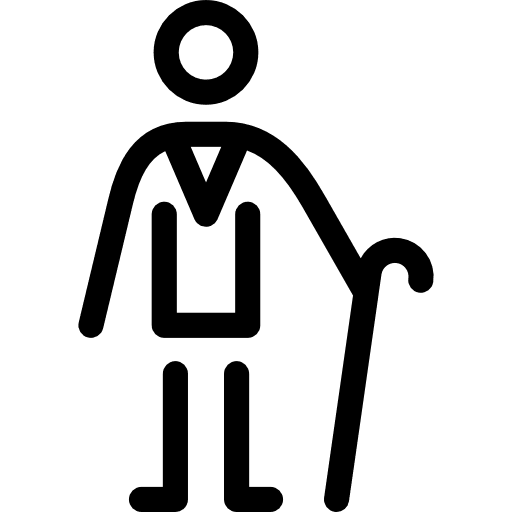 Old age man cane men elderly icon