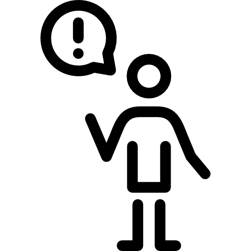 Man exclamation people human speech bubble icon