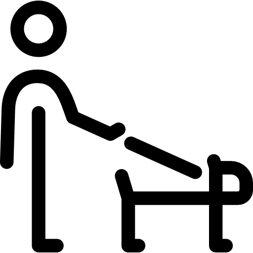 Walking the dog leisure pet stick man icon