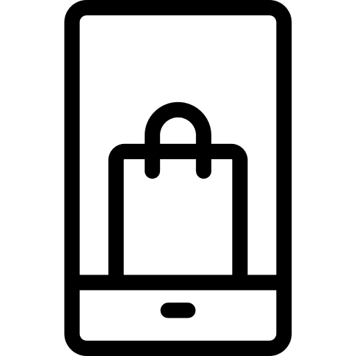 Mobile shopping shopper online shop bag icon