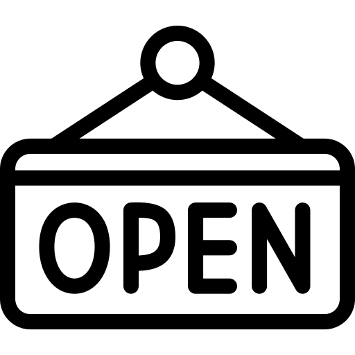 Open sign accessibility store access icon