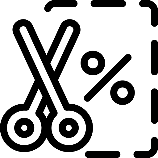 Percentage online store percentage scissors icon