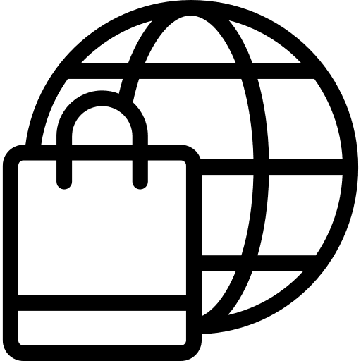 Bag shopper planet earth world grid icon