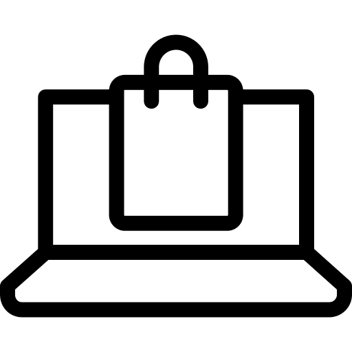 Online shopping laptop commerce online store icon