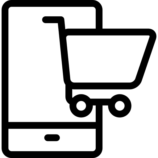 Telephone shopping cart online shop online store icon