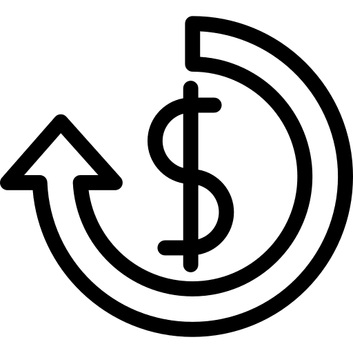 Refund business dollar symbol banking icon