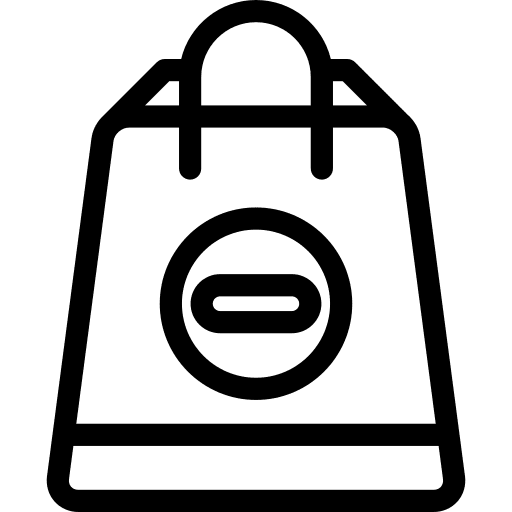 Shopping bag commerce remove online store icon