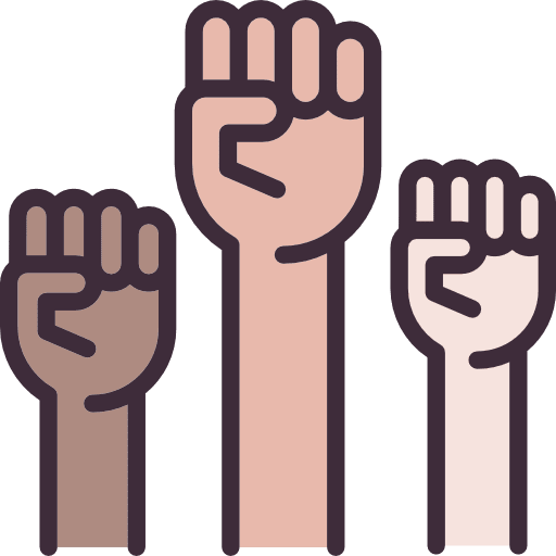 Protest activist gestures fist icon