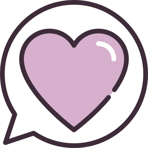 Speech bubble heart chat conversation icon
