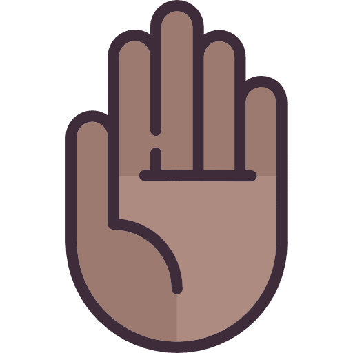 Stop violence hand on hold stop violence icon