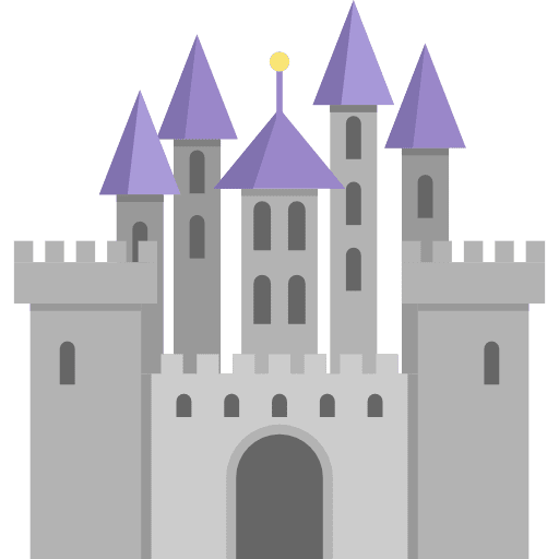 Castle fortress constructions legend icon
