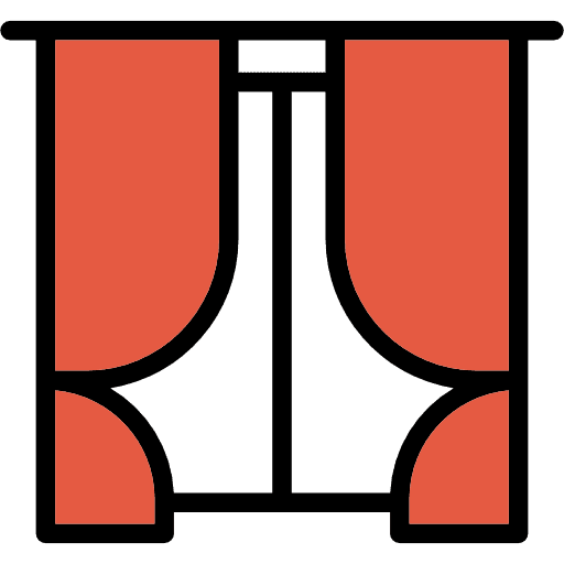 Curtains decoration blinds window icon