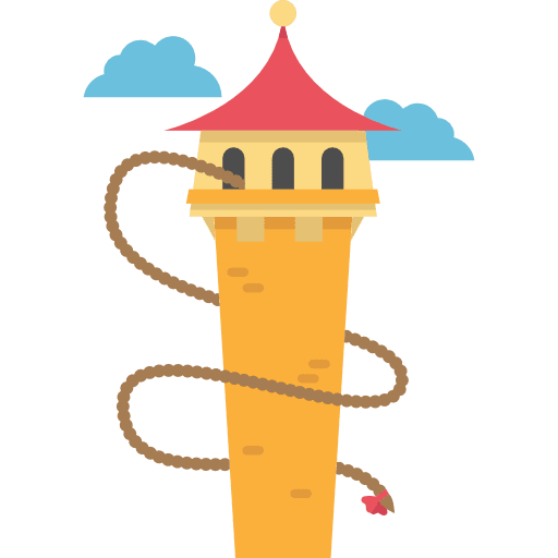 Rapunzel tower fantasy fairy tale rapunzel tower icon