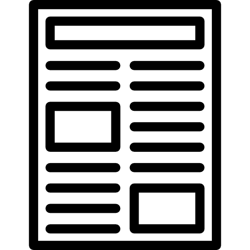 Newspaper article publication news report icon