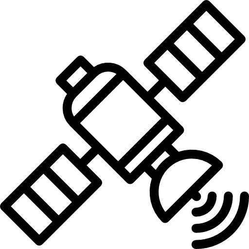 Satellite space communication aerospace icon