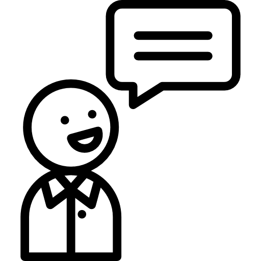Speaking chatting man speech icon