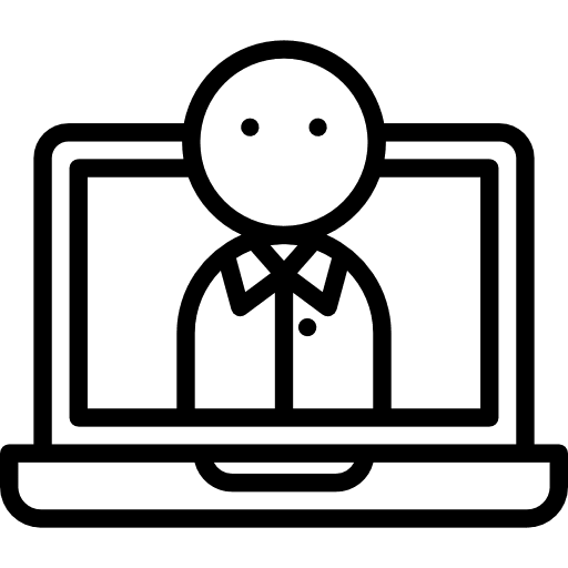 Laptop communication technology man icon