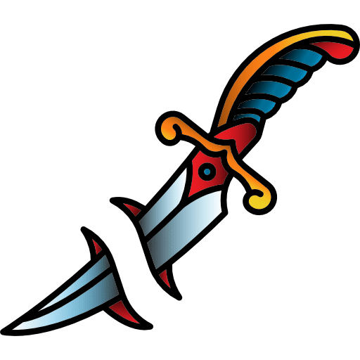 Knife tattoo knife weapons icon