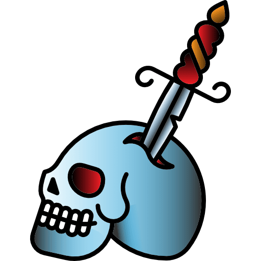 Skull vintage old school tattoo icon