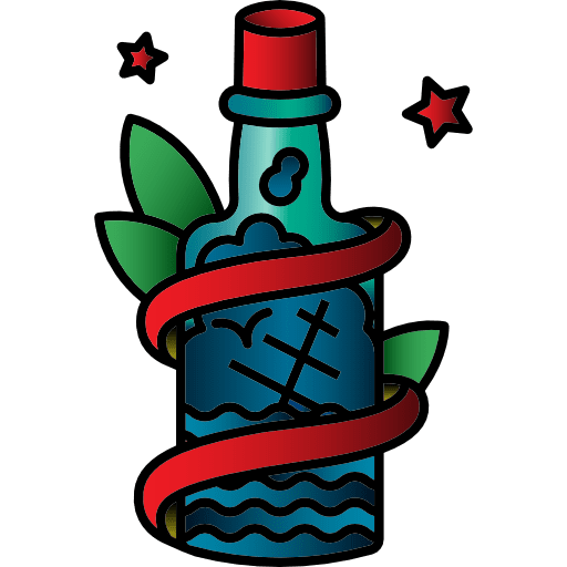 Bottle bottle tattoo hipster icon
