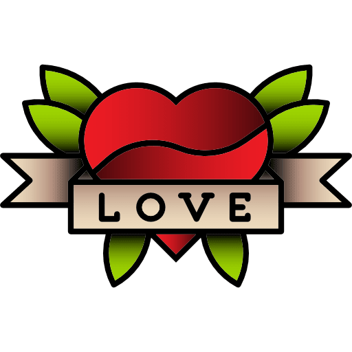 Heart tattoo old school hipster icon