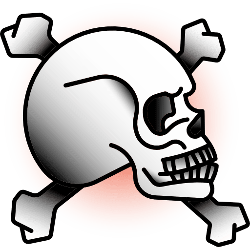 Skull tattoo hipster old school icon