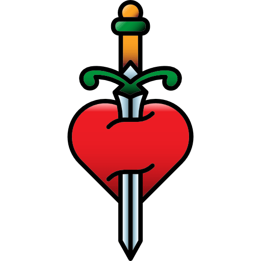 Heart vintage tattoo hipster icon