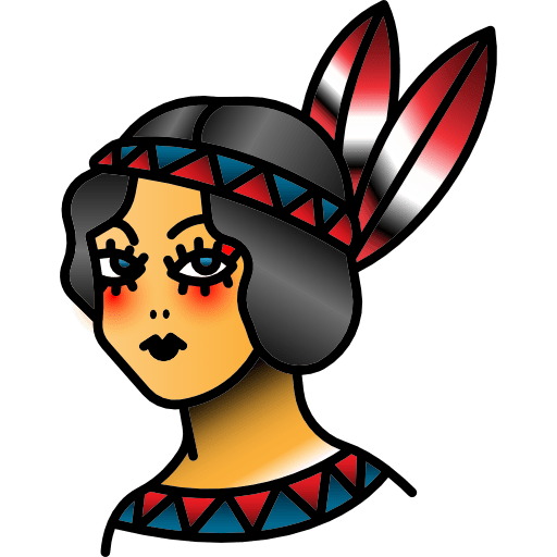 Native american people native american old school icon