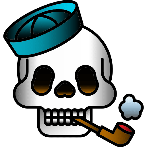 Skull vintage tattoo old school icon