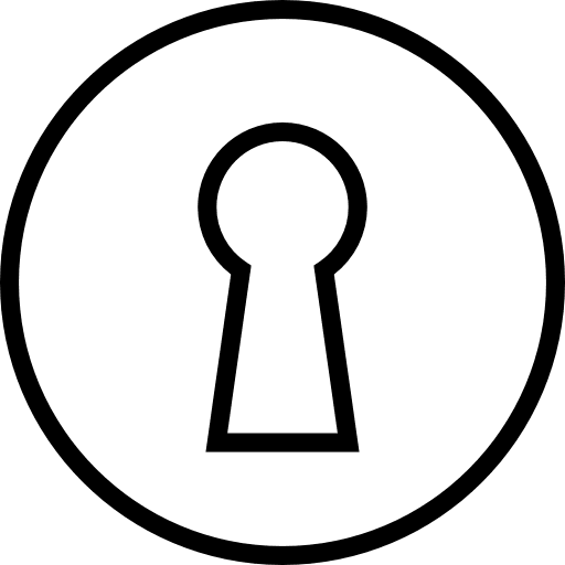 Keyhole block privacy tools and utensils icon