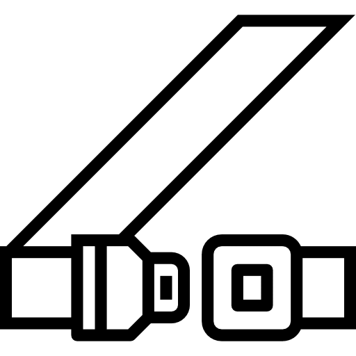 Seatbelt protection transport security icon
