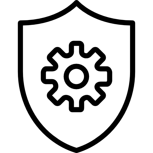 Shield settings shield security icon