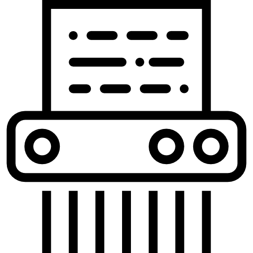 Paper shredder documents office utensils paper shredder icon