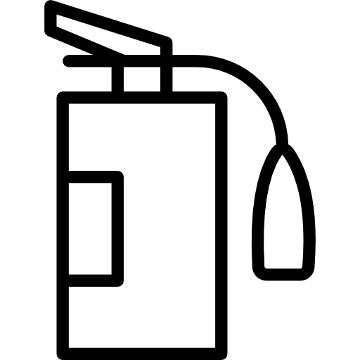 Fire extinguisher firefighting safety tools and utensils icon