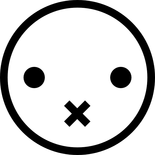 Silent interface faces head icon