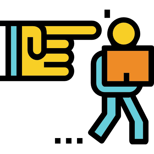 Fired stick man business worker icon