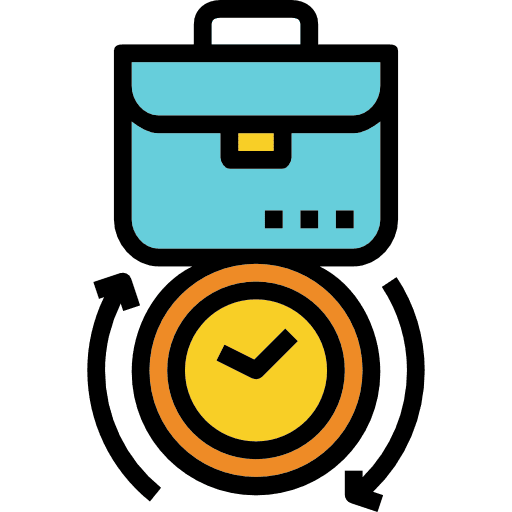 Clock business briefcase work icon