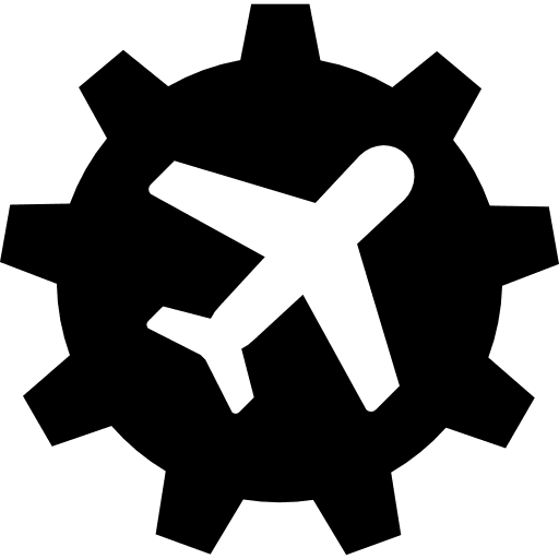 Aeroplane aeroplane airport gear icon