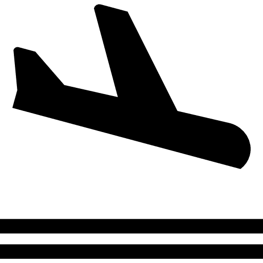 Arrival travel landing flight icon