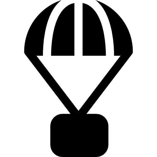 Parachute landing parachuting safe icon