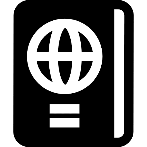 Passport identification transportation document icon