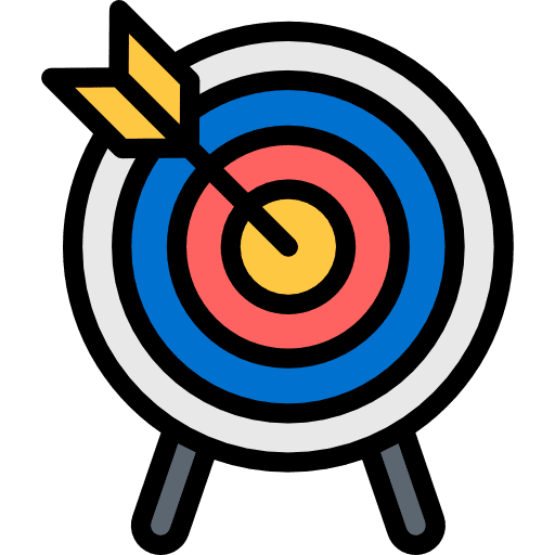 Archery arrow sports and competition target icon