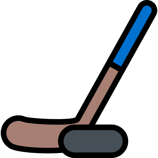 Hockey equipment sports and competition ball icon
